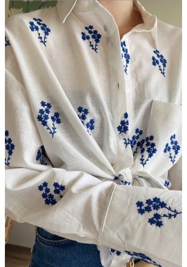 Chemise En Lin Imprimée