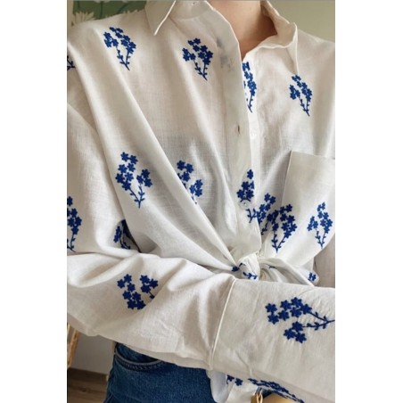 Chemise En Lin Imprimée