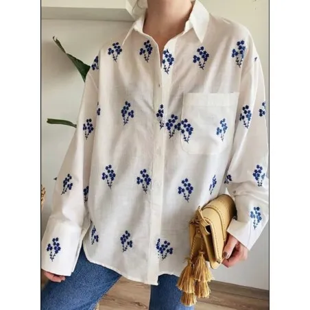Chemise En Lin Imprimée SH/230030 - Unbranded
