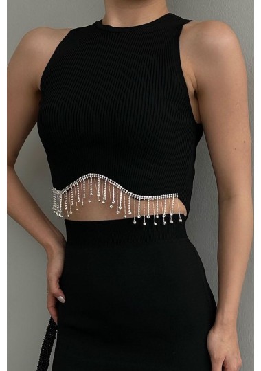 Top Crope En Maille SHEIN - 1