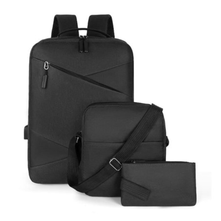 Sac à dos 3 pièces Pour Ordinateur Portable Avec Câble USB