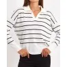 Pull rayé en maille avec col  SH/3276 - Bis