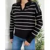 Pull rayé en maille avec col  SH/3276 - Bis