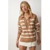Pull en maille à rayures à col entrelacé SH/6747 - MixR