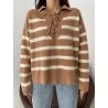 Pull en maille à rayures à col entrelacé SH/6747 - MixR