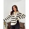 Pull en maille à rayures à col entrelacé SH/6747 - MixR