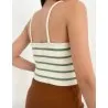 TOP RAYÉ EN MAILLE CÔTELÉE SH/3700 - Bis
