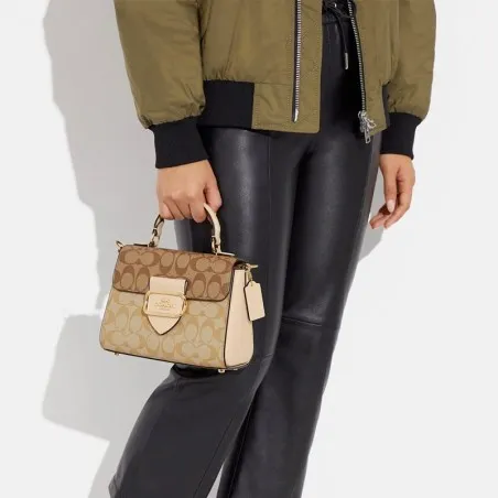 Sac à Main Femme COACH Morgan Top Handle in Blocked Signature H2291-CH314 - COACH