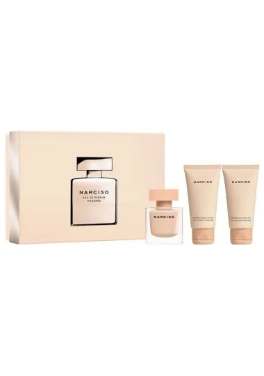 Coffret Parfum Femme NARCISO RODRIGUEZ POUDRÉE 50ML+LAIT DE CORPS50ML+GEL DOUCHE50ML - NARCISO RODRIGUEZ