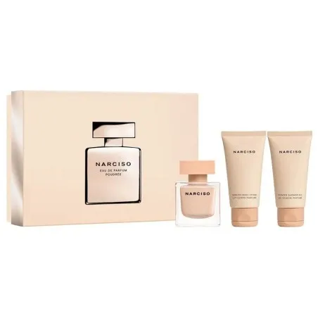 Coffret Parfum Femme NARCISO RODRIGUEZ POUDRÉE 50ML+LAIT DE CORPS50ML+GEL DOUCHE50ML - NARCISO RODRIGUEZ