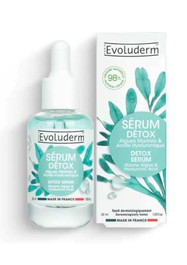 Sérum de visage evoluderm  DÉTOX ALGUES MARINES & ACIDE HYALURONIQUE - evoluderm
