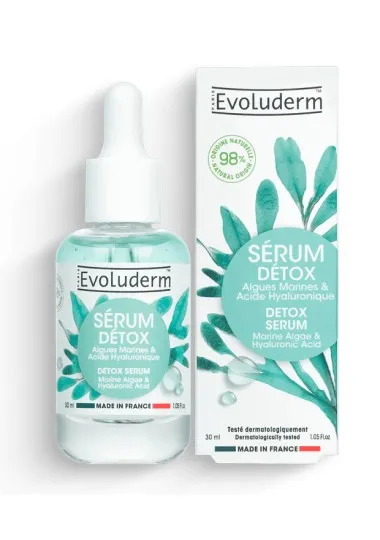 Sérum de visage evoluderm  DÉTOX ALGUES MARINES & ACIDE HYALURONIQUE - evoluderm