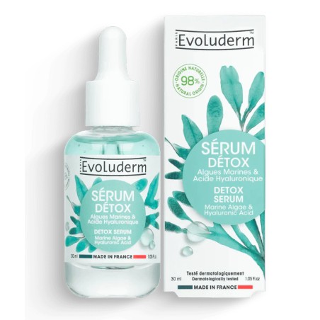 Sérum evoluderm DÉTOX ALGUES MARINES & ACIDE HYALURONIQUE - 30ml - evoluderm