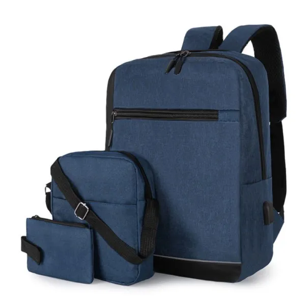 Sac à dos 3 pièces Pour Ordinateur Portable Avec Câble USB - Sac à dos 3 pièces Pour Ordinateur Portable Avec Câble USB -