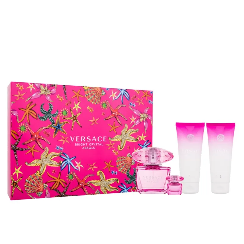 Versace Bright Crystal Absolu By Versace, 4 Piece Gift Set For Women