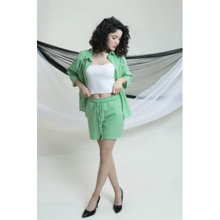 Set Chemise Et Bermuda En Lin SH/DT240004 - 