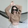 Pull à col cheminée zippé en maille douce SH/6752 - MixR