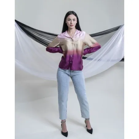 CHEMISE satinée TIE & DYE SH/3240 - Unbranded