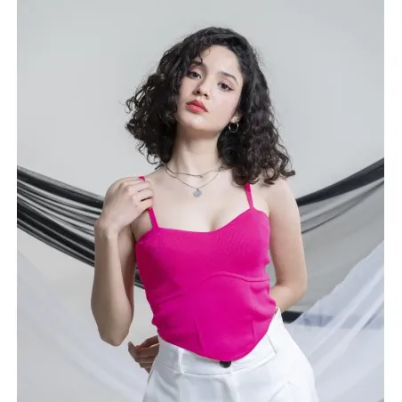 Crop top style corset  à bretelles fines  SH/3589 - Bis