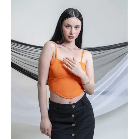 Crop top style corset  à bretelles fines  SH/3589 - Bis