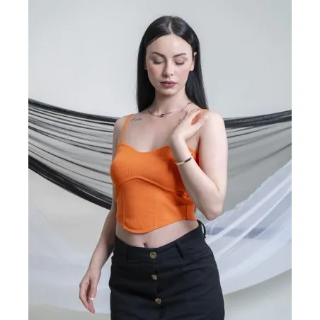 Crop top style corset  à bretelles fines  SH/3589 - Bis