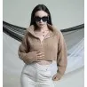 Pull à col cheminée zippé en maille douce SH/6752 - MixR