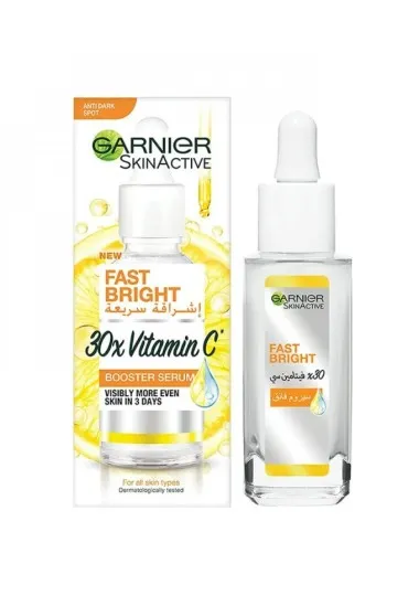 Sérum de visage Garnier  ANTI-TACHES ÉCLAIRCISSANT RAPIDE VITAMINE C 30 ML - Garnier