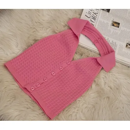 Top Crope En Maille Col V - Unbranded