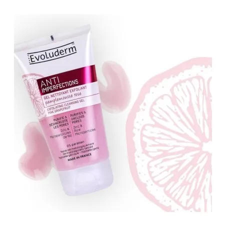 Gel Nettoyant evoluderm  ANTI IMPERFECTIONS EXFOLIATING 150ML - EVOLUDERM