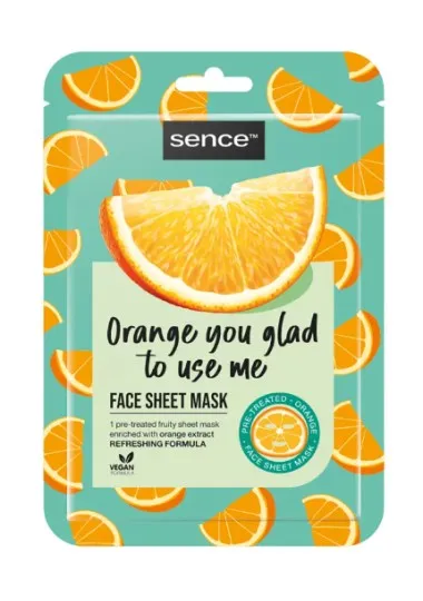 Masque visage Lissant Sence  MASQUE FACIAL EN TISSU SENCE JUTEUX COMME UNE ORANGE - Sence