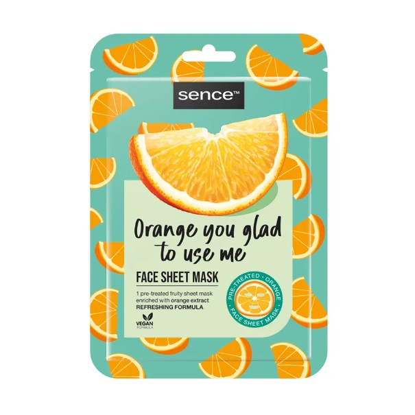 Masque visage Lissant Sence  MASQUE FACIAL EN TISSU SENCE JUTEUX COMME UNE ORANGE - Sence