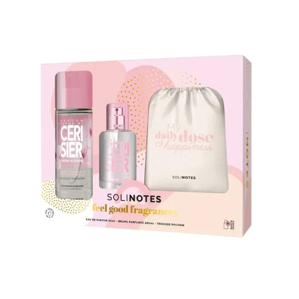 COFFRET EAU DE PARFUM FEMME Solinotes paris  TRIO HAPPY POUCH CERISIER - SOLINOTES