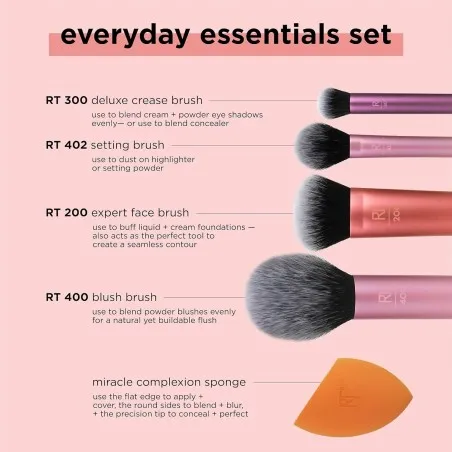 EVERYDAY ESSENTIALS Makeup Brush SET - REAL TECHNIQUES