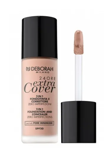 FOND DE TEINT DEBORAH  MILANO 24 ORE EXTRA COVER 2 EN 1 SPF20 01 30ML - DEBORAH