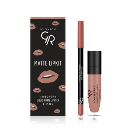 LIPKIT SET WARM NUDE COLOR - Golden Rose