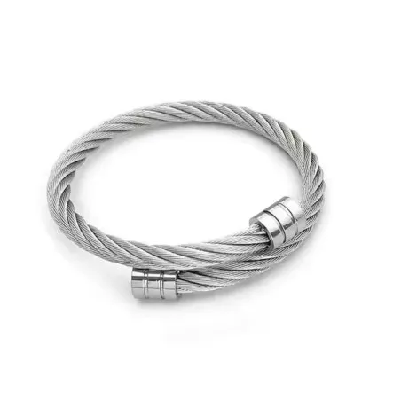 Stainless steel charm leather bracelet - ALBERTO RICCI
