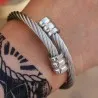 Stainless steel charm leather bracelet - ALBERTO RICCI