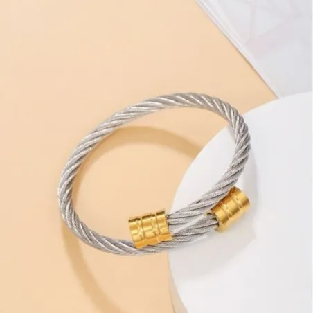 Stainless steel charm leather bracelet - ALBERTO RICCI