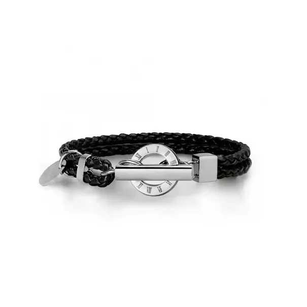 Stainless steel charm leather bracelet - ALBERTO RICCI