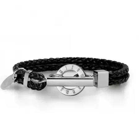 Stainless steel charm leather bracelet - ALBERTO RICCI