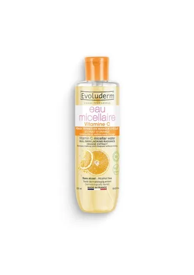 Eau Micellaire evoluderm  VITAMINE C PEAUX TERNES - evoluderm