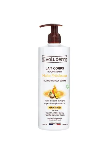 LAIT DE CORPS evoluderm  NOURRISSANT HUILE PRÉCIEUSE - evoluderm