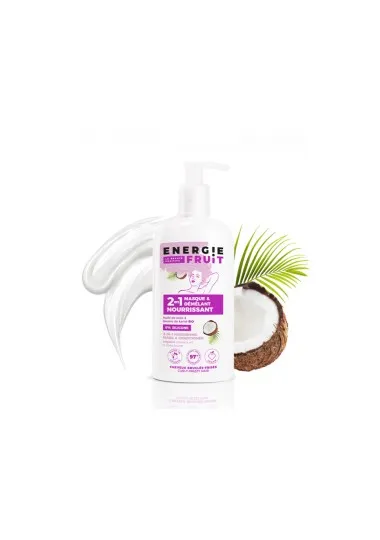 Masque Cheveux Energie Fruit  DÉMÊLANT 2 EN 1 HUILE DE COCO & BEURRE DE KARITÉ BIO - Energie Fruit