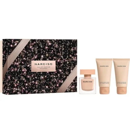Coffret Parfum Femme NARCISO RODRIGUEZ POUDRÉE 50ML+LAIT DE CORPS50ML+GEL DOUCHE50ML - NARCISO RODRIGUEZ