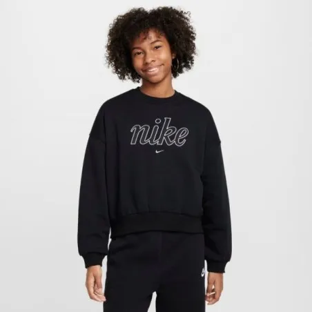 Nike Enfant – Sweat-shirt ras du cou Boxy Dri-FIT pour fille – Noir - NIKE