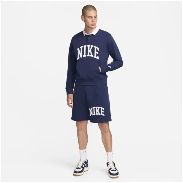 Nike Homme -Polo polaire à manches longues Nike Club – bleu marine/blanc - NIKE