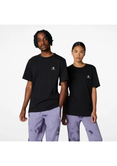 Converse – T-shirt coupe standard Converse Go-To brodé avec motif étoile et chevron – Noir - CONVERSE