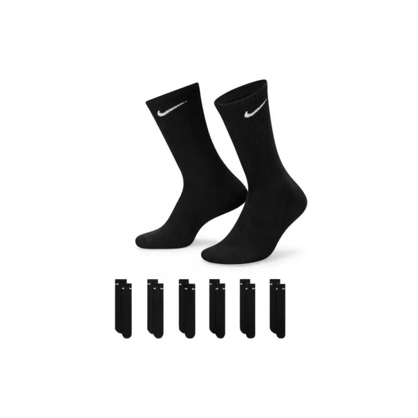 Lot de 2 paires de chaussettes Nike Everyday Cushioned Crew Voile/Noir M - NIKE Lot de 2 paires de chaussettes Nike Everyday Cushioned Crew Voile/Noir M - NIKE