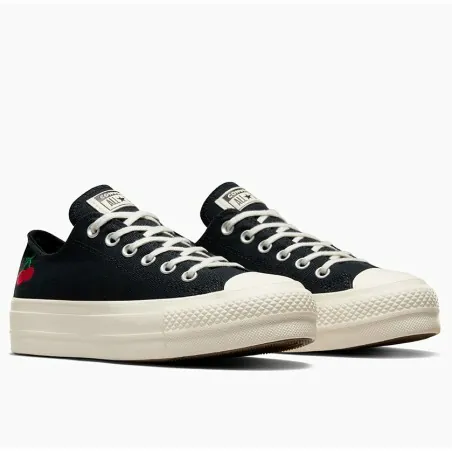 Converse Femme – Women's Chuck Taylor All Star Lift OX "Cherries" – Noir - CONVERSE