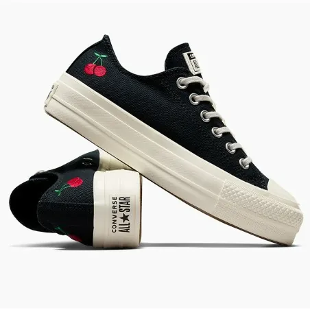 Converse Femme – Women's Chuck Taylor All Star Lift OX "Cherries" – Noir - CONVERSE